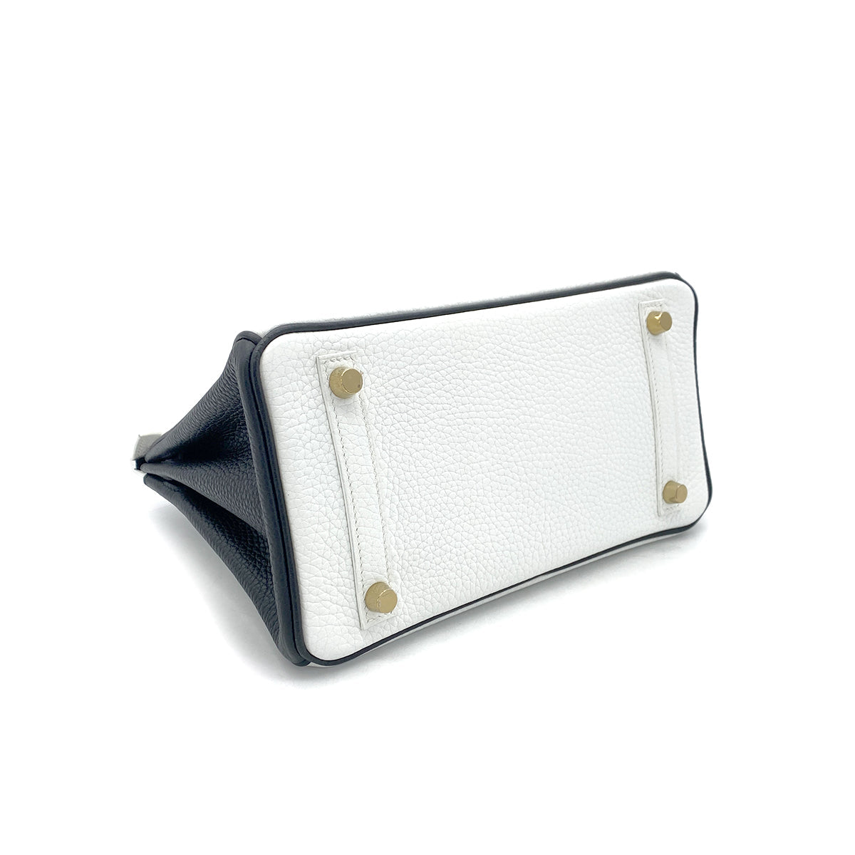 HERMES BIRKIN 25 WHITE BLACK TOGO HAND BAG Y GHW SPO 90305906