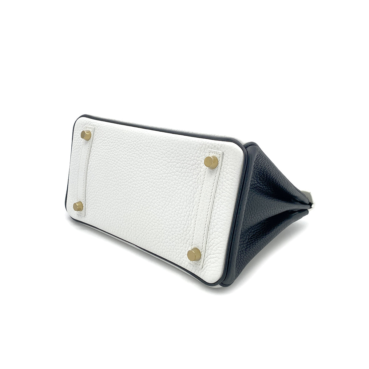 HERMES BIRKIN 25 WHITE BLACK TOGO HAND BAG Y GHW SPO 90305906