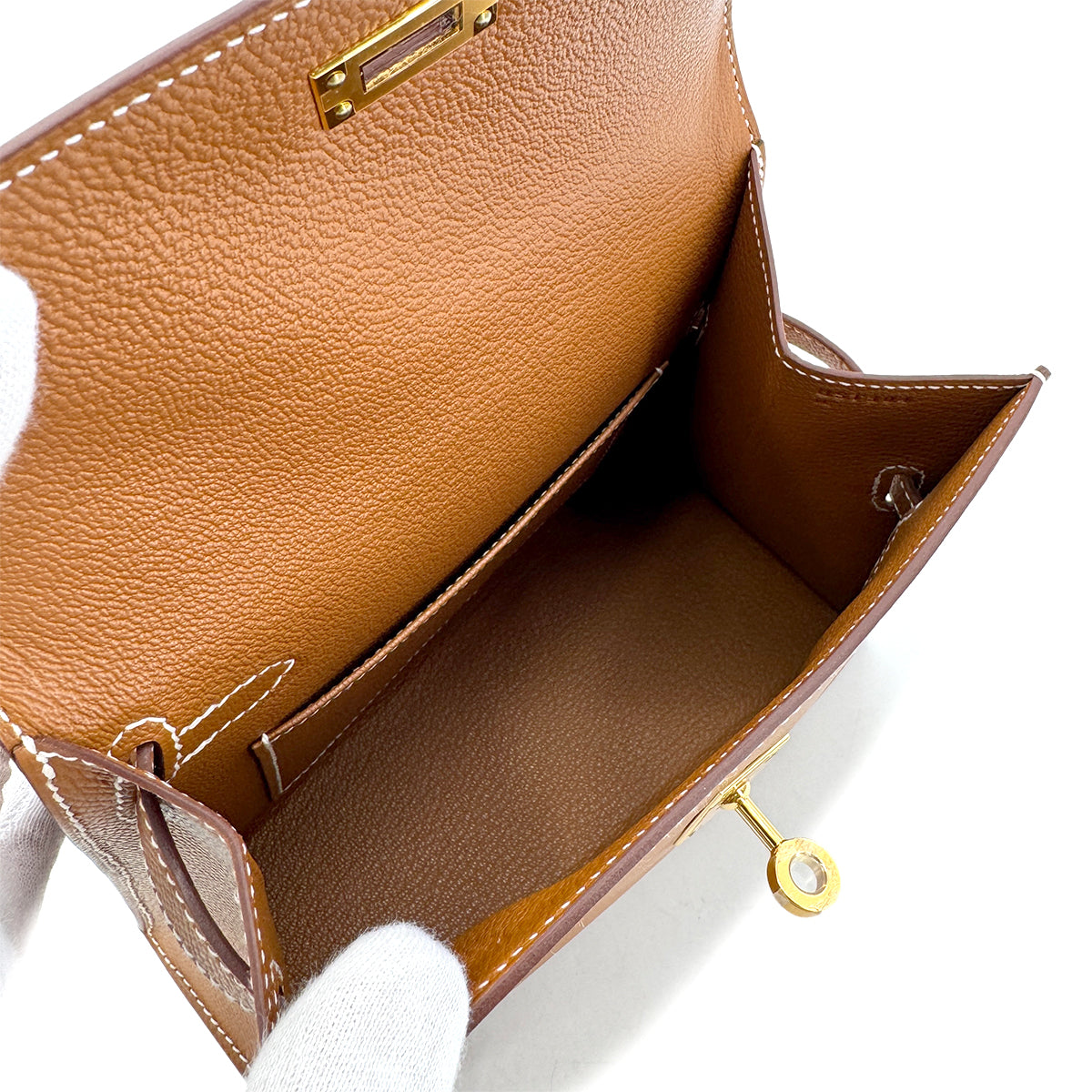 HERMES KELLY 20 SELLIER EN DESORDRE GOLD EPSOM SHOULDER BAG B GHW 90305997