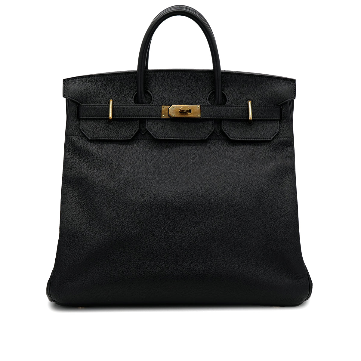 HERMES HAUT A COURROIES 40 BLACK TOGO HAND BAG □F GHW 90306275