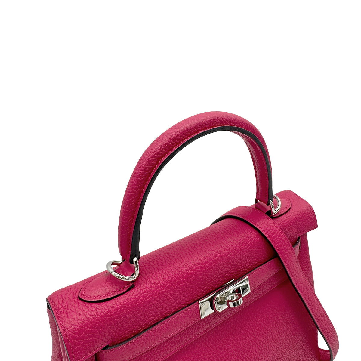 HERMES KELLY 25 RETOURNE FRANBOISE TOGO HAND SHOULDER BAG B PHW 90306281