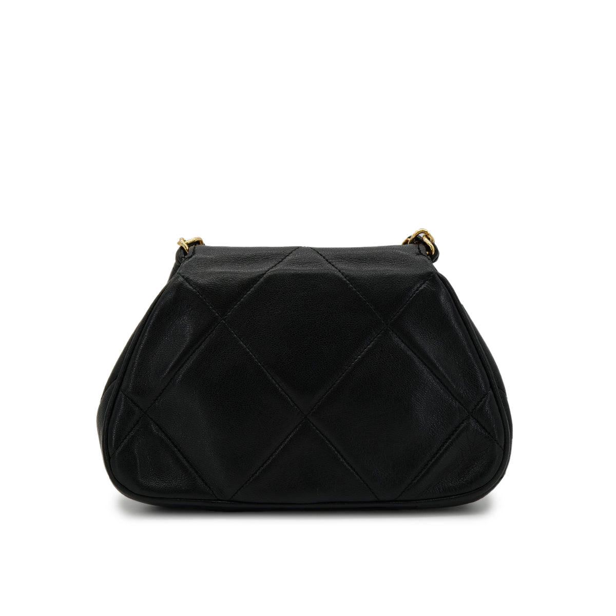 CHANEL VINTAGE COCOMARK MATELASSE CHAIN SHOULDER BAG BLACK LAMB SKIN 90306513