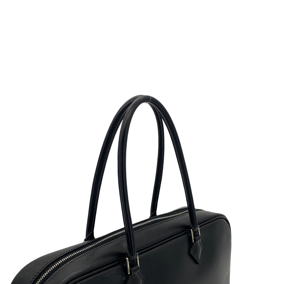 HERMES PLUME ELAN 28 BLACK BOX CALF HAND BAG □G PHW 90306567