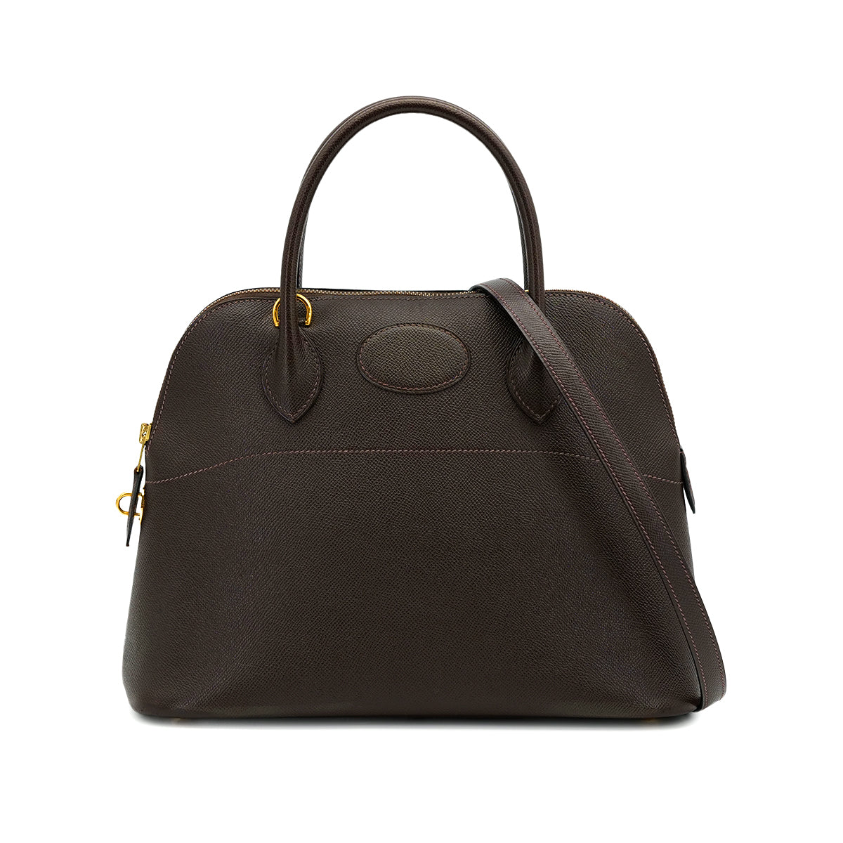 HERMES BOLIDE 31 CHOCOLAT COUCHEVEL HAND SHOULDER BAG □E GHW 90306853