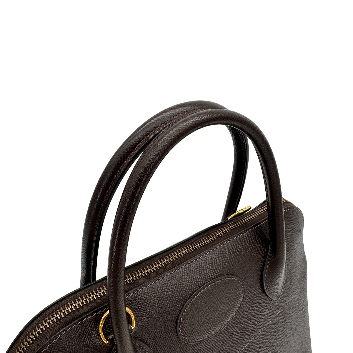 HERMES BOLIDE 31 CHOCOLAT COUCHEVEL HAND SHOULDER BAG □E GHW 90306853