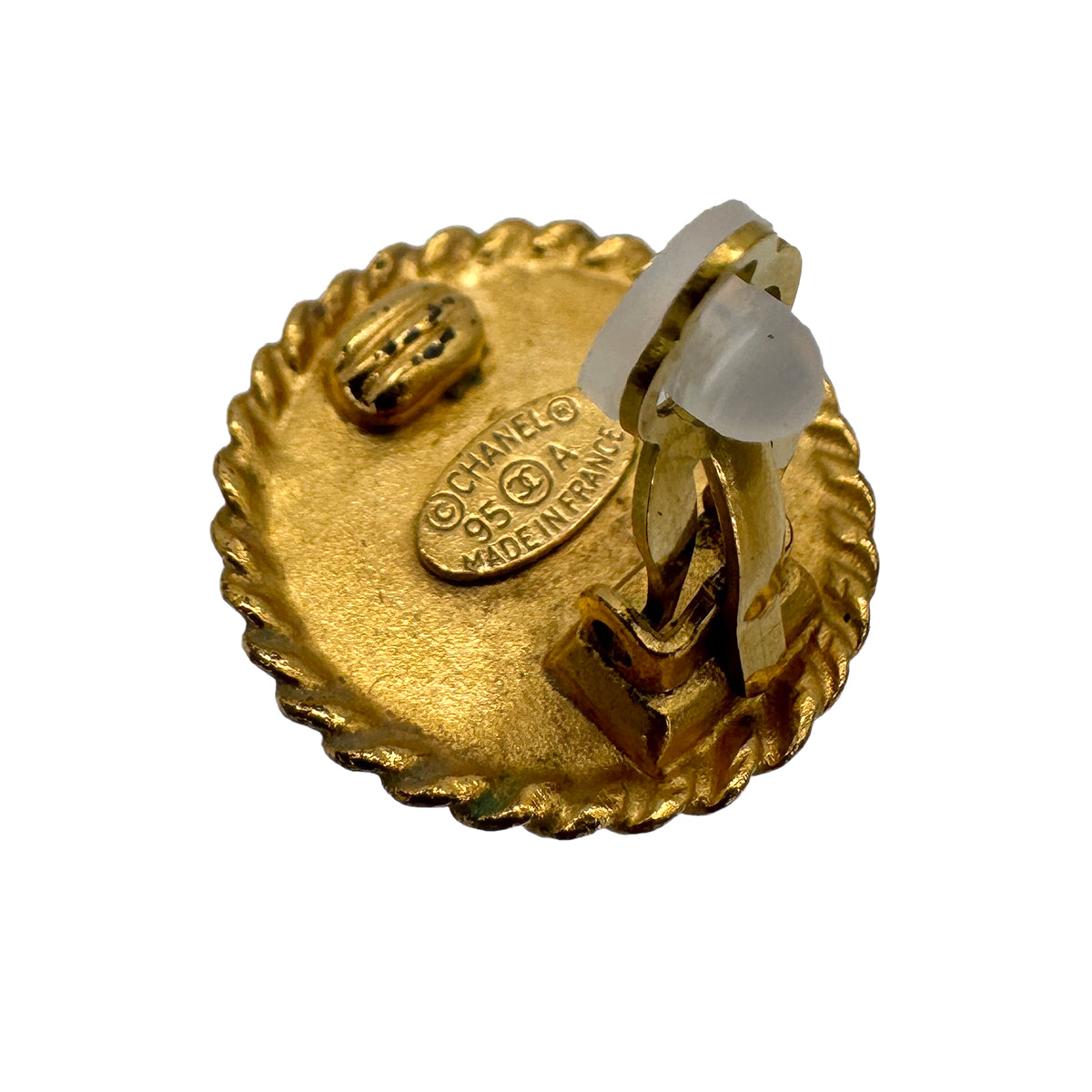 CHANEL VINTAGE EARRINGS COCOMARK ROUND ACCESSORY 95A 90306864