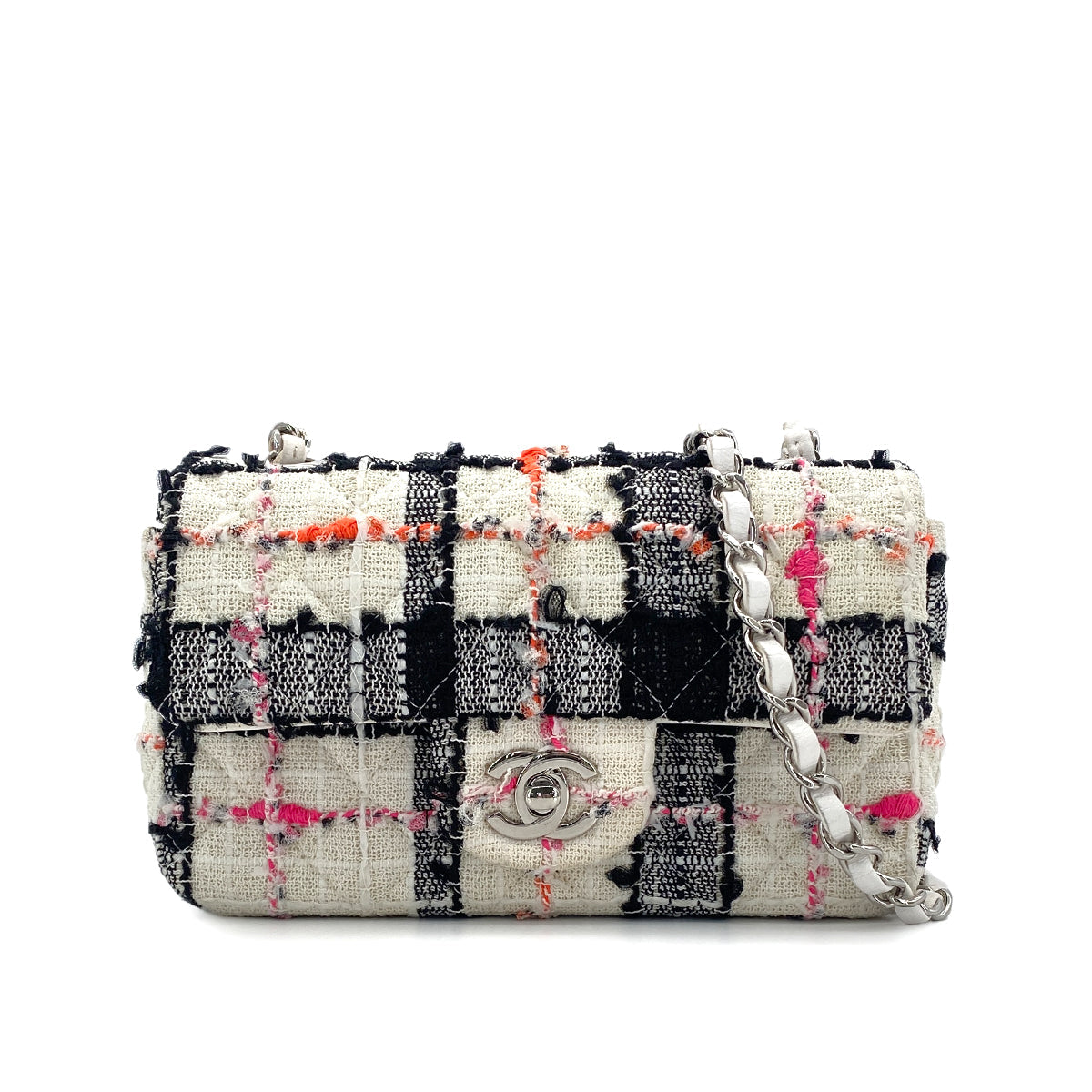 CHANEL MINI MATELASSE 20 CHAIN SHOULDER BAG MULTICOLOR TWEED 90307017