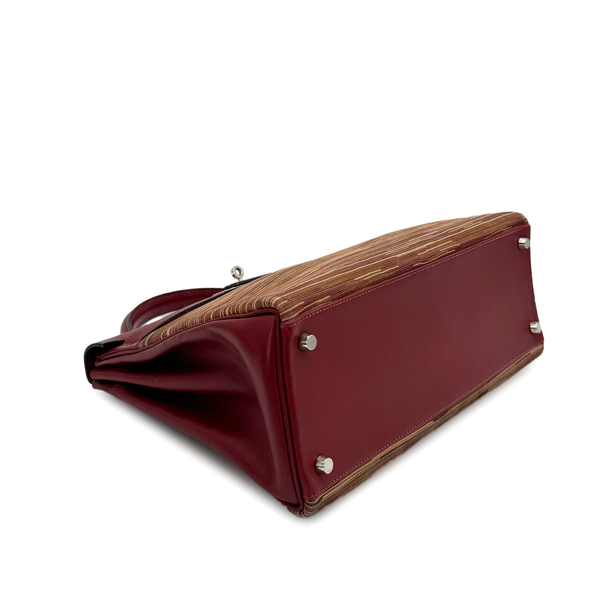 HERMES KELLY 32 RETOURNE ROUGE H BOXCALF VIBRATO HAND SHOULDER BAG □E PHW 90307019