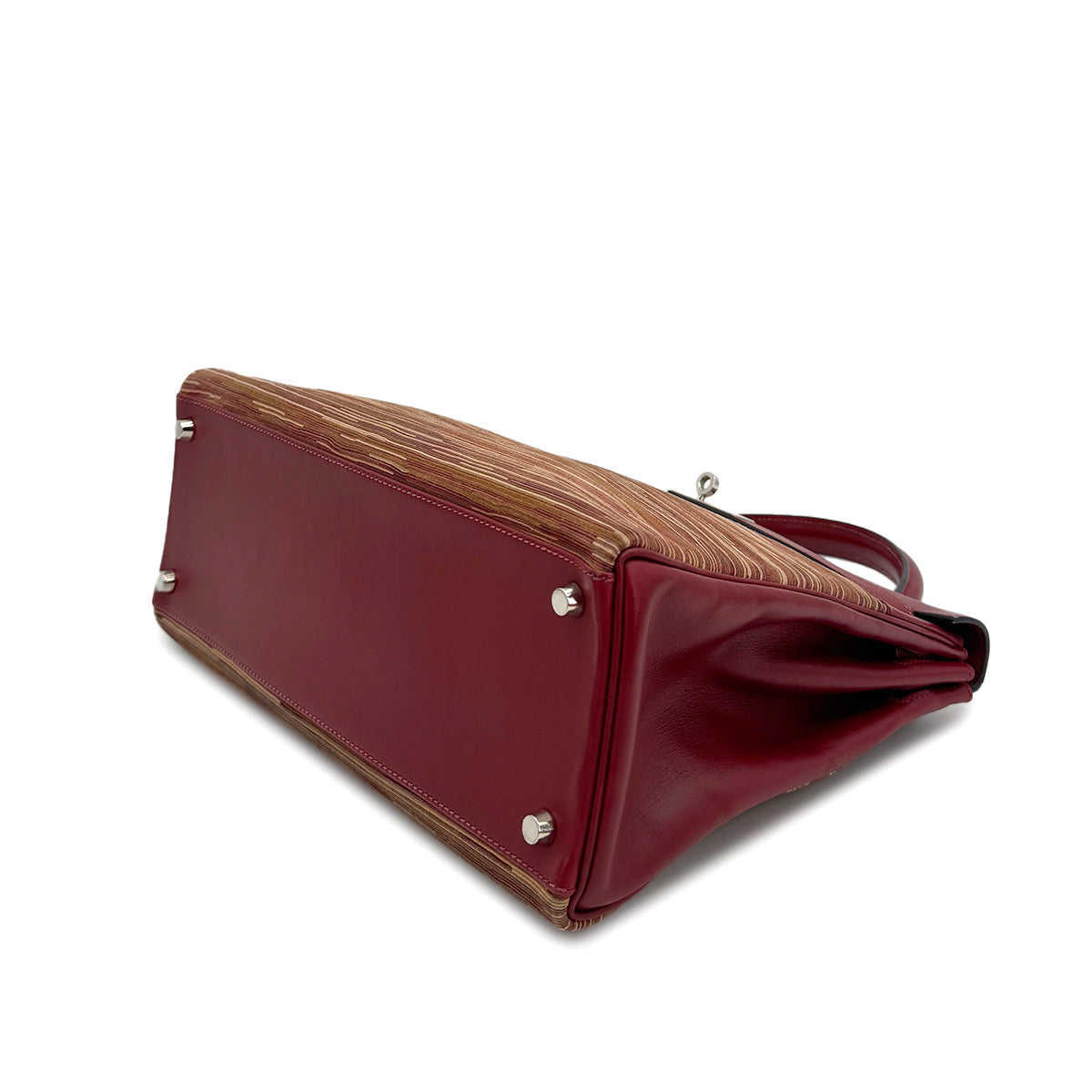 HERMES KELLY 32 RETOURNE ROUGE H BOXCALF VIBRATO HAND SHOULDER BAG □E PHW 90307019