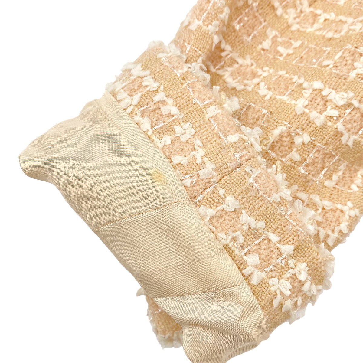 CHANEL VINTAGE COCO BUTTON JACKET SKIRT SET BEIGE TWEED 38 95C RTW 90307037 - PURPOSE