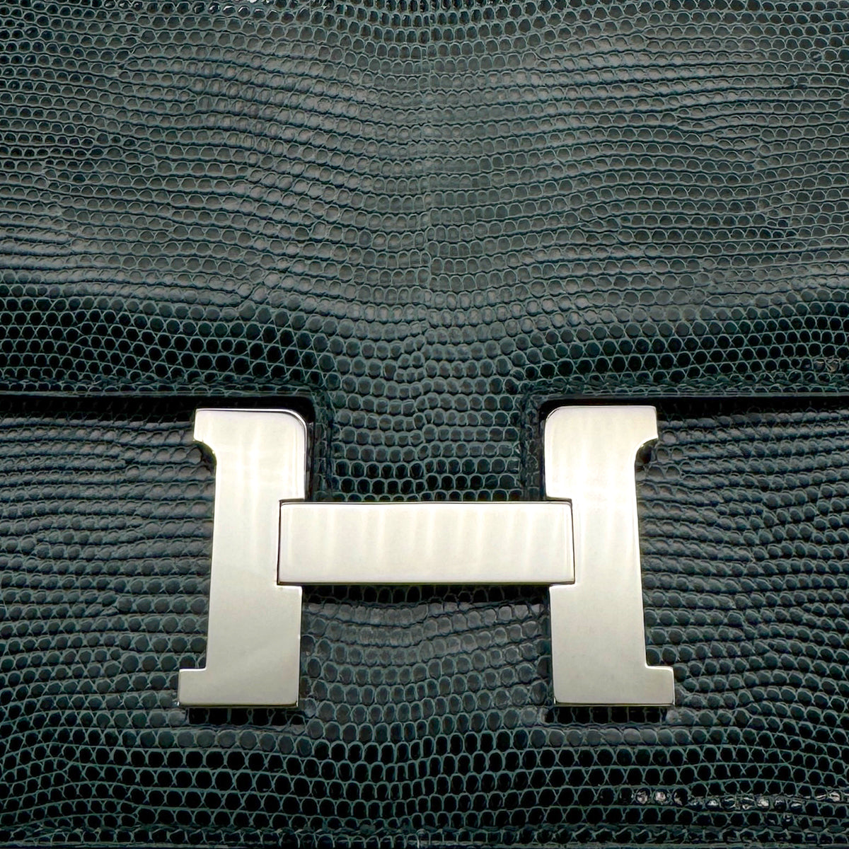 HERMES CONSTANCE MINI 18 VERT CYPRESS LIZARD SHOULDER BAG U PHW 90307375