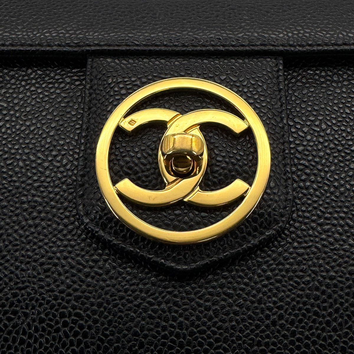 CHANEL VINTAGE TURN LOCK 2WAY VANITY HAND SHOULDER BAG BLACK CAVIAR SKIN 90308246 - PURPOSE