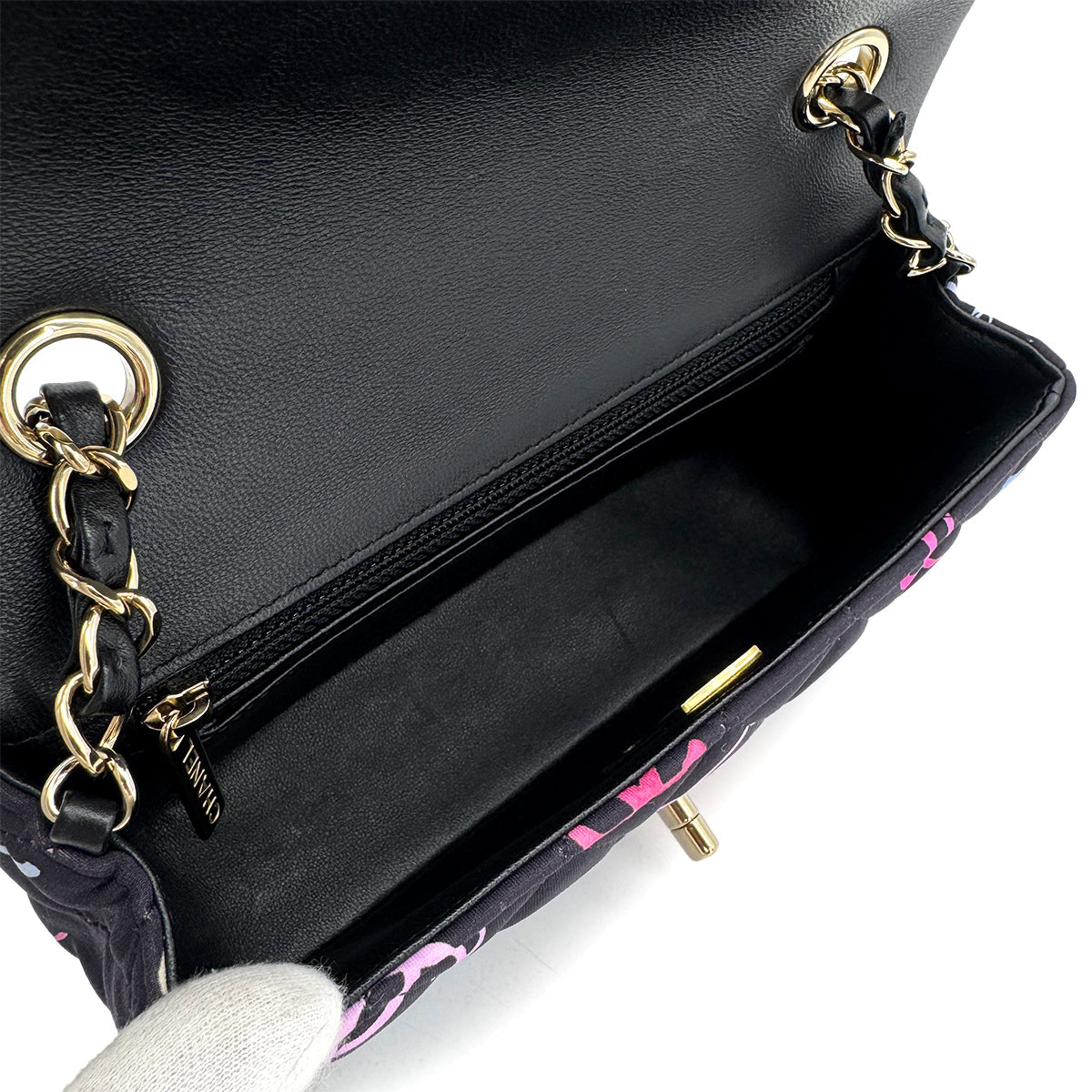 CHANEL MINI MATELASSE 20 CHAIN SHOULDER BAG NAVY CANVAS 90308261