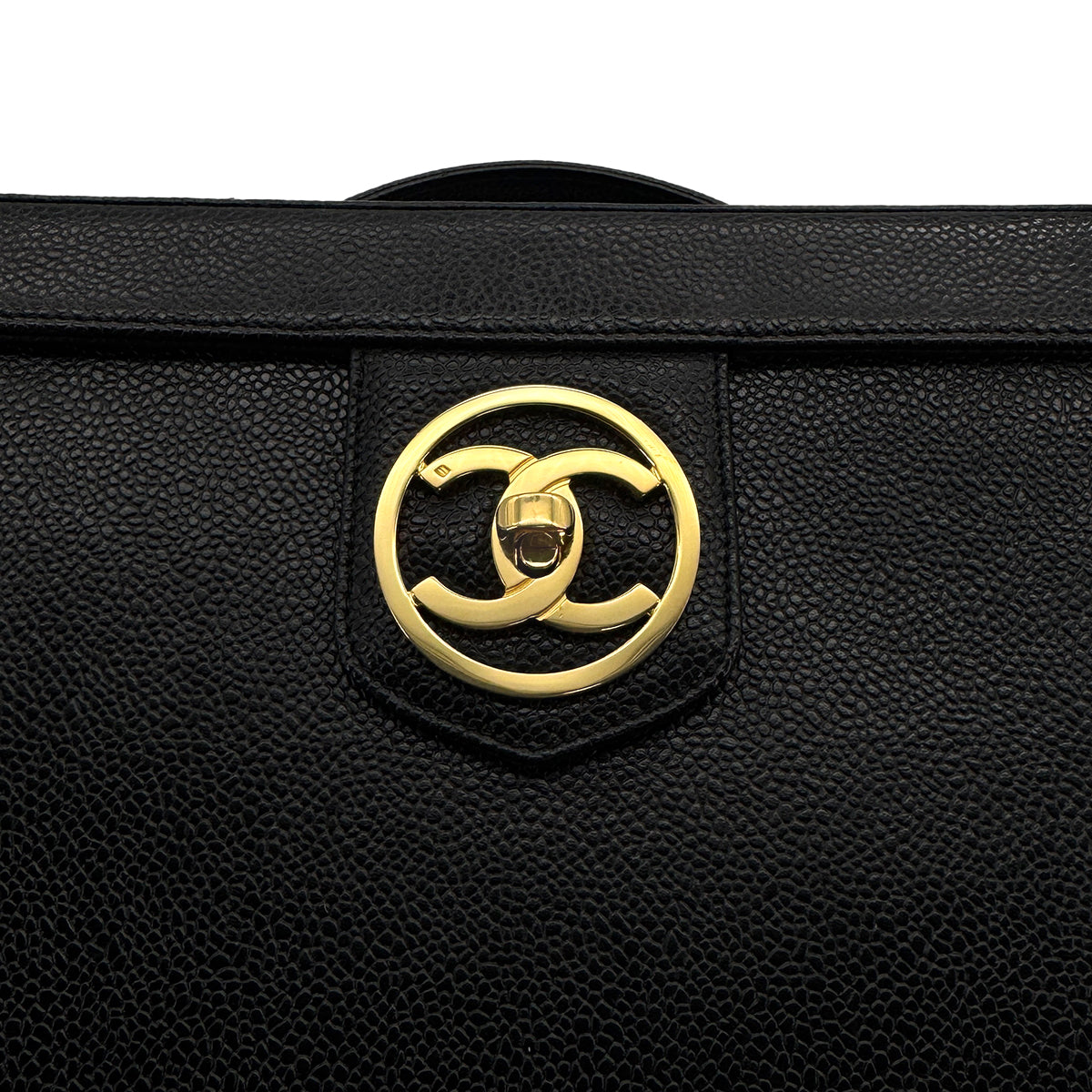 CHANEL VINTAGE VANITY COCOMARK HAND SHOULDER BAG BLACK CAVIAR SKIN 90308353