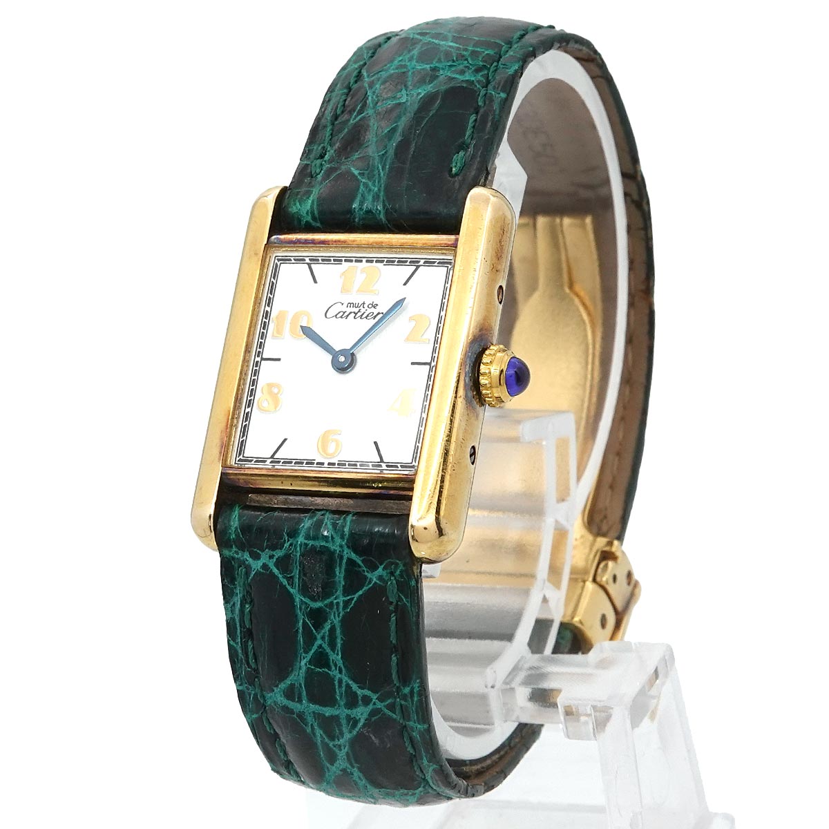 Cartier Must Tank Vermeil W1008354 Vintage Women's Watch in White SV925 with Silver Quartz Movement, 90308835