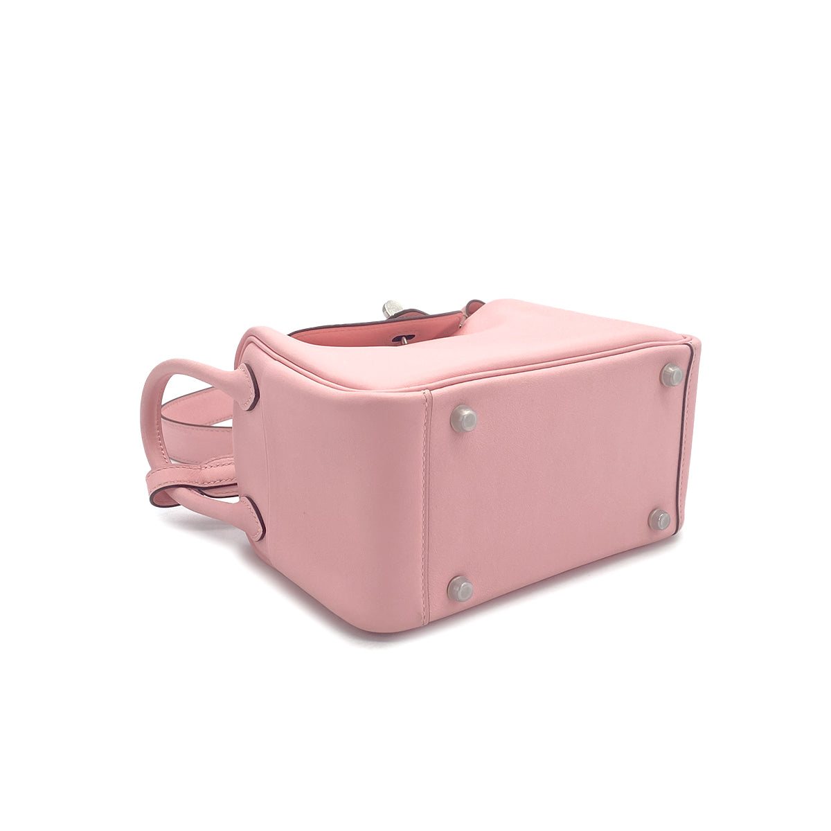 HERMES LINDY MINI ROSE SAKURA VEAU SWIFT SHOULDER BAG Z PALLADIUM HARDWARE 90308976