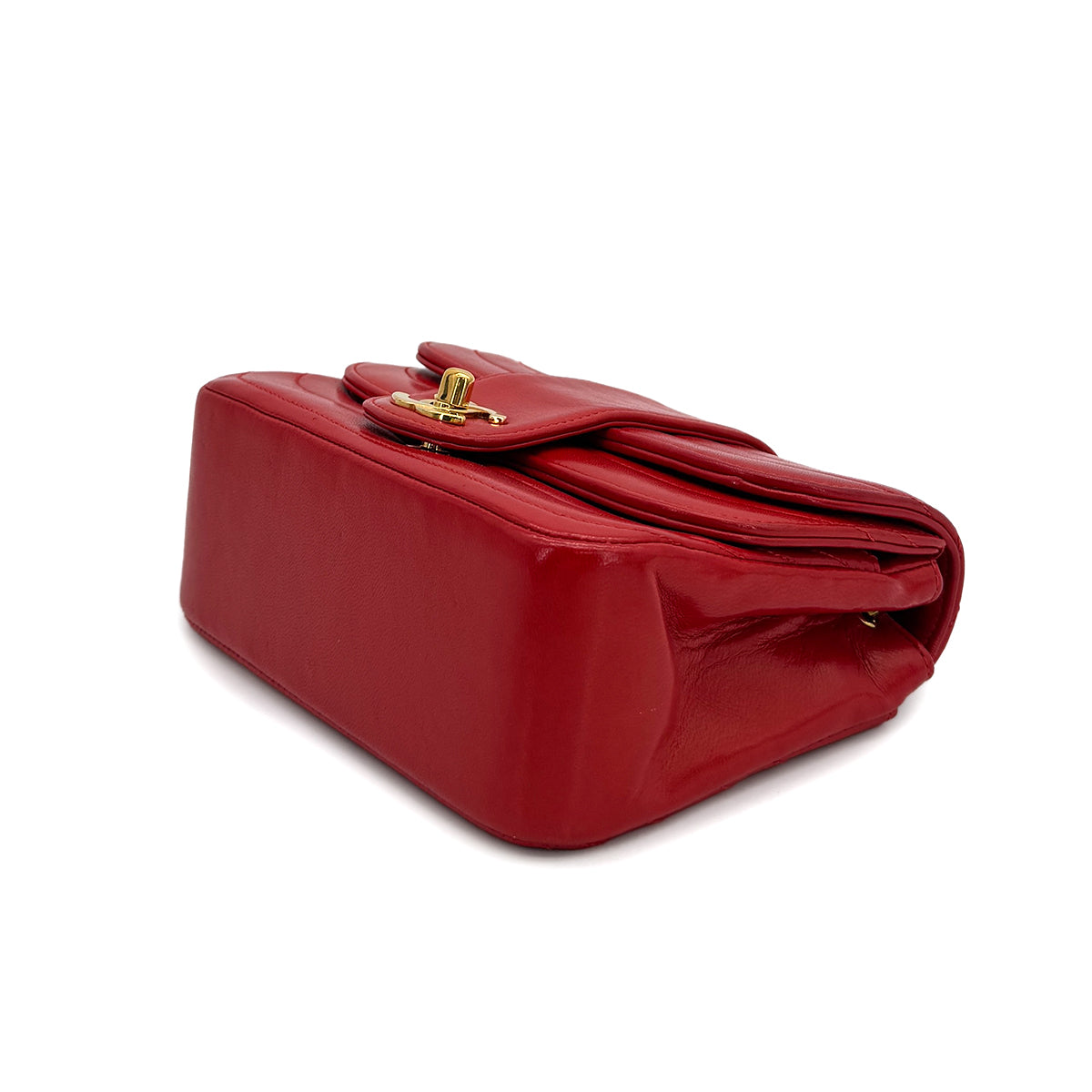 CHANEL VINTAGE MADEMOISELLE CHAIN SHOULDER BAG RED LAMB SKIN 90308988 - PURPOSE