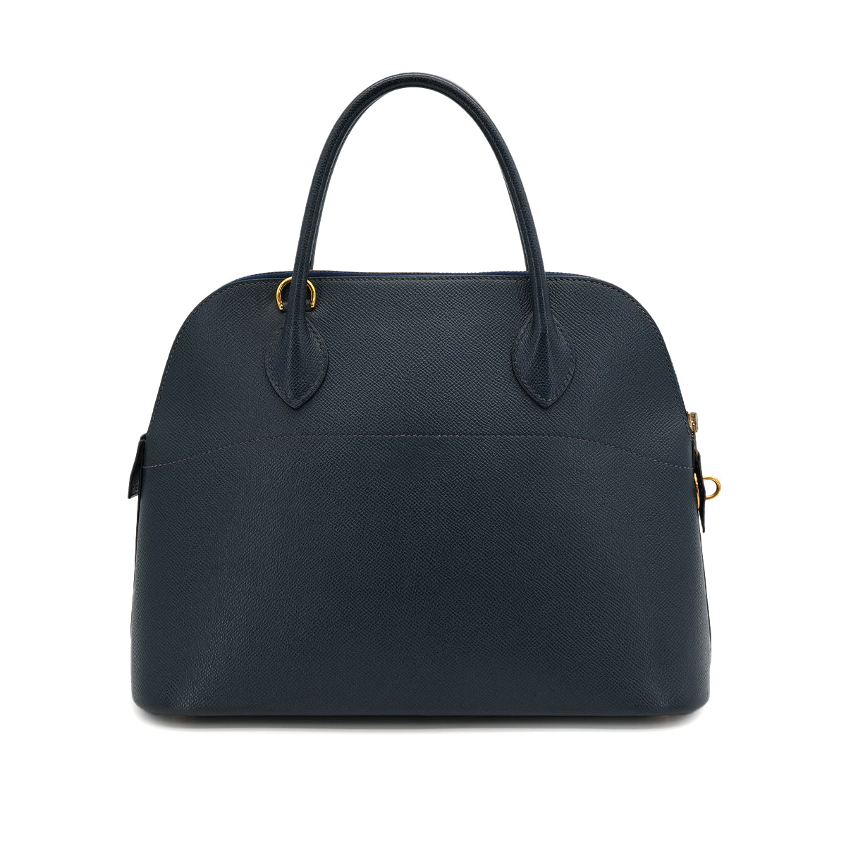 HERMES BOLIDE 31 BLUE INDIGO COURCHEVEL HAND SHOULDER BAG □C GOLD HARDWARE 90309668 - PURPOSE