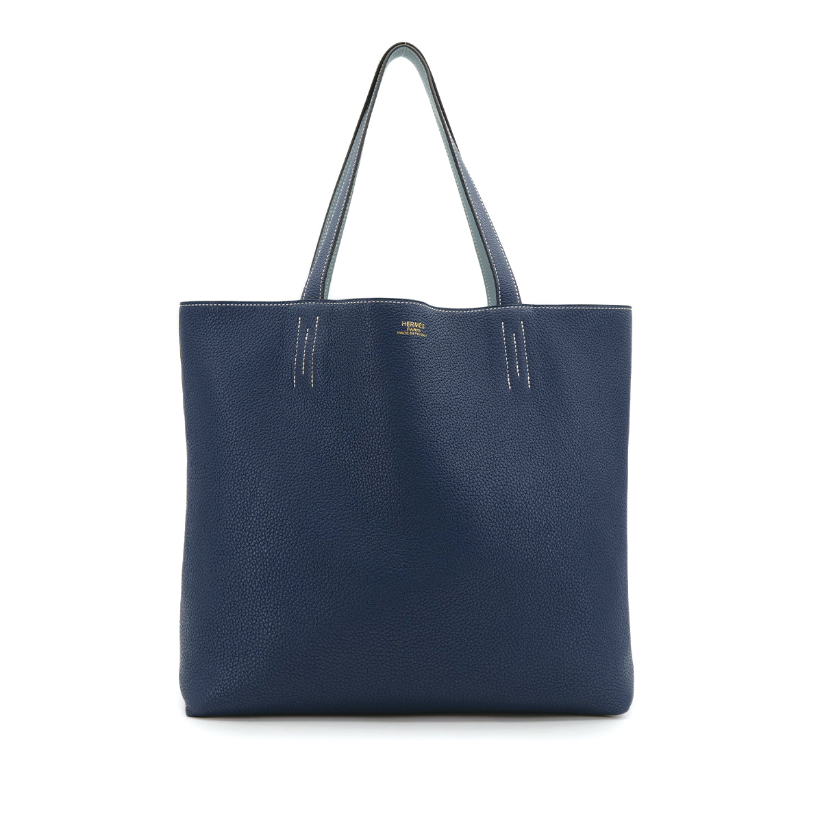HERMES DOUBLE SENS 36 CIEL BLEU DE MALTE TAURILLON CLEMENCE TOTE SHOULDER BAG □P 90310256 - PURPOSE