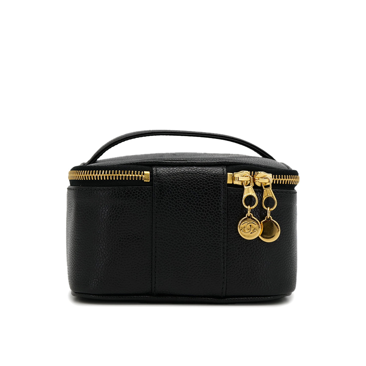 CHANEL VINTAGE VANITY HAND BAG BLACK CAVIAR SKIN 90310327 - PURPOSE