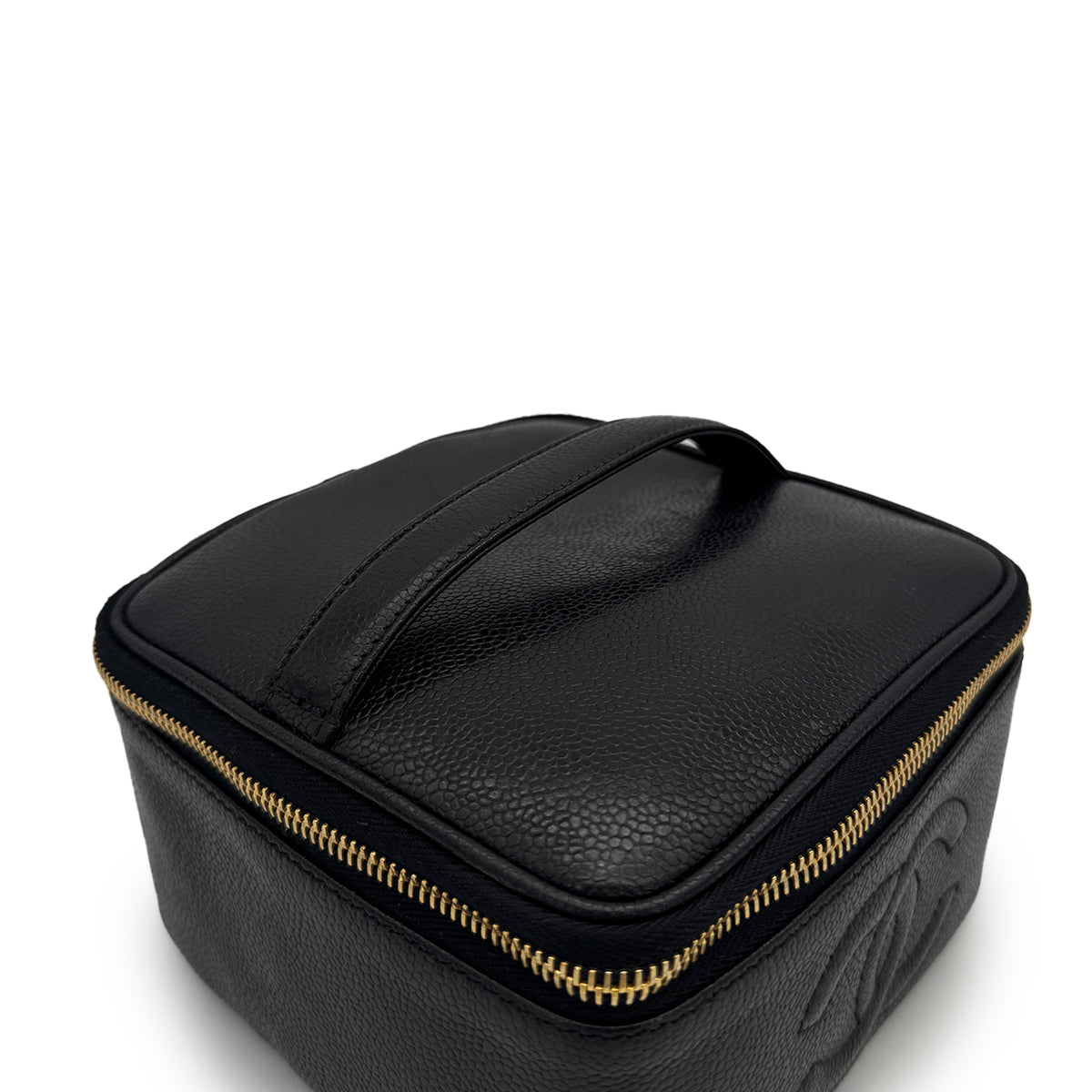 CHANEL VINTAGE VANITY HAND BAG BLACK CAVIAR SKIN 90310327 - PURPOSE
