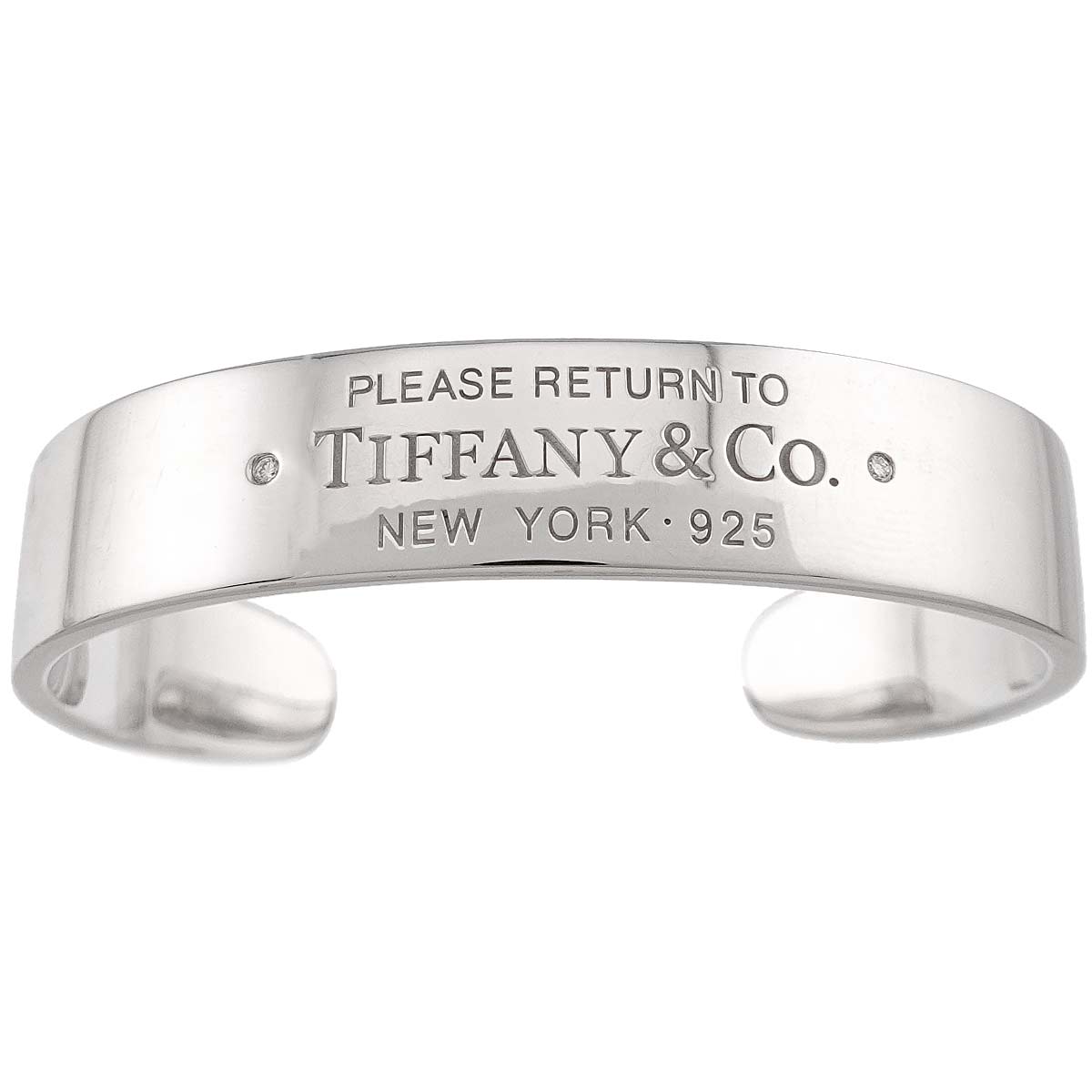 TIFFANY&CO. Return to Narrow Cuff Diamond Bracelet 14cm SV 925 Sterling Silver Bangle Bracelet Tiffany 90313375