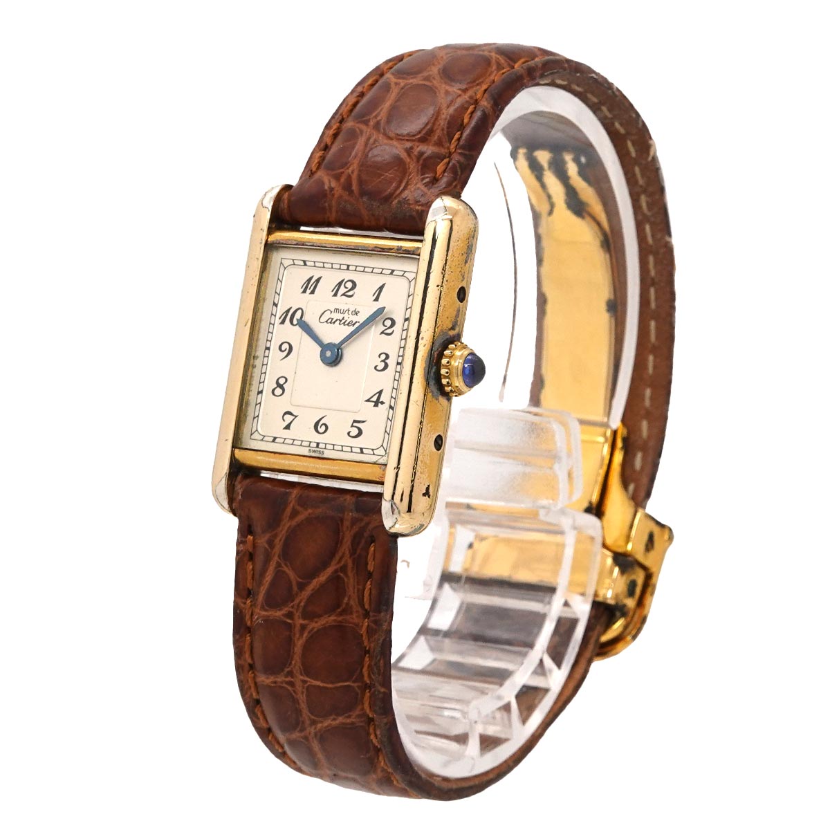 Cartier Must Tank SM Vermeil W1002954 Vintage Ladies Watch Silver SV925 Quartz Watch Must Tank Cartier 90315162