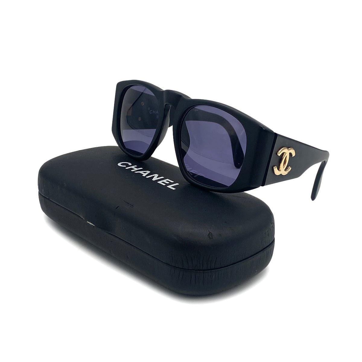 VINTAGE CHANEL COCOMARK SUNGLASSES BLACK EYEWEAR 90321120