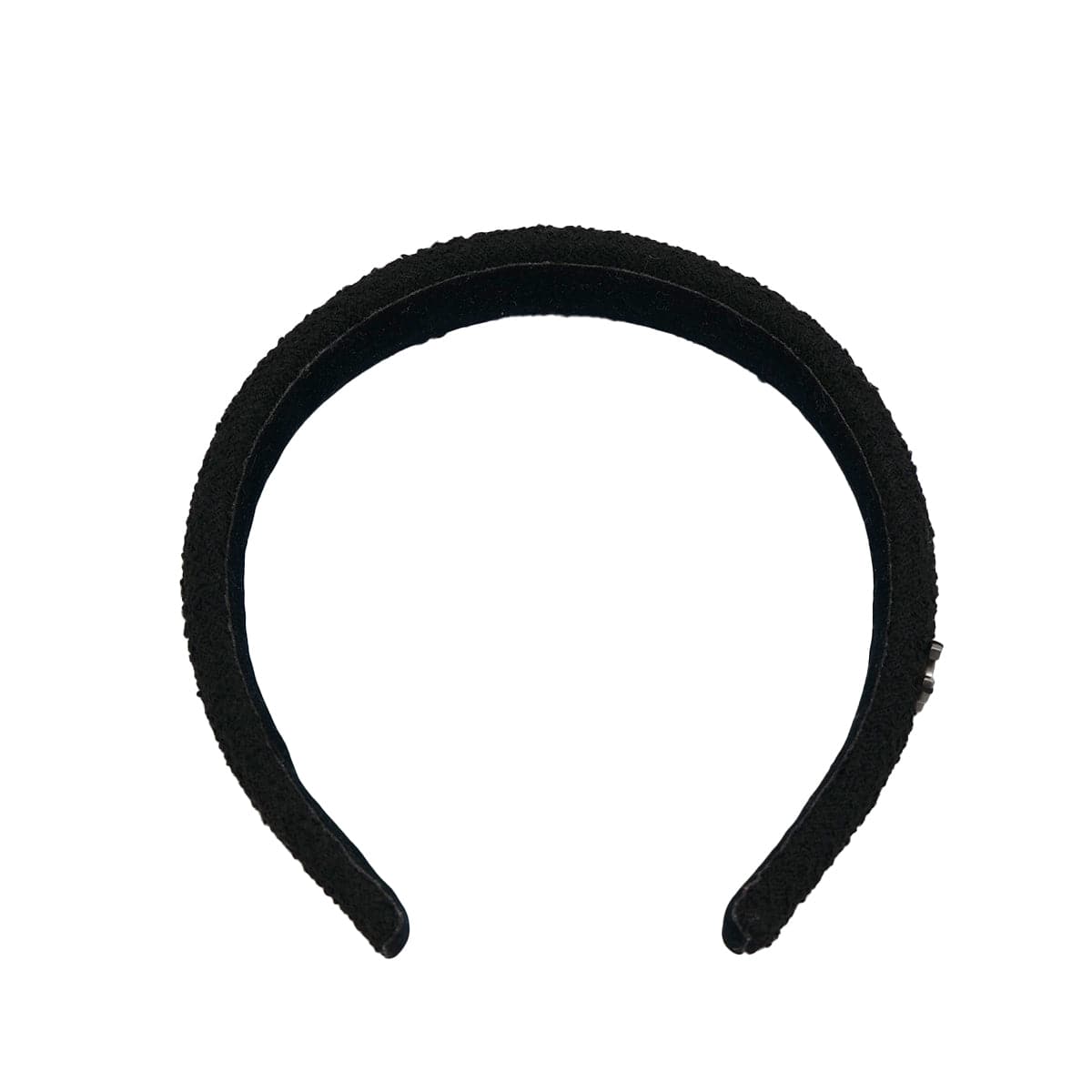 Luxury Promise Japan CHANEL HEADBAND COCOMARK RHINESTONE BLACK TWEED HAIR ACCESSORY 90321123