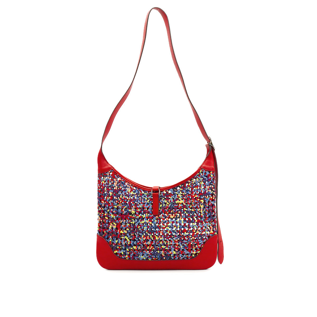 HERMES TRIM 31 SILKY ROUGE PIMENT SILK VEAU SWIFT SHOULDER BAG 2020 Y STAMP PALLADIUM HARDWARE 90342729