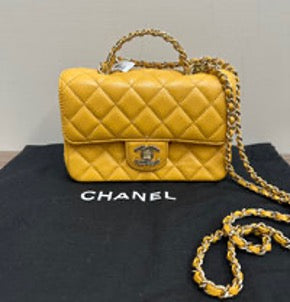 CHANEL Mini Shoulder/Crossbody Bag with Gold Buckle and Rhinestone Handle 3102605152576
