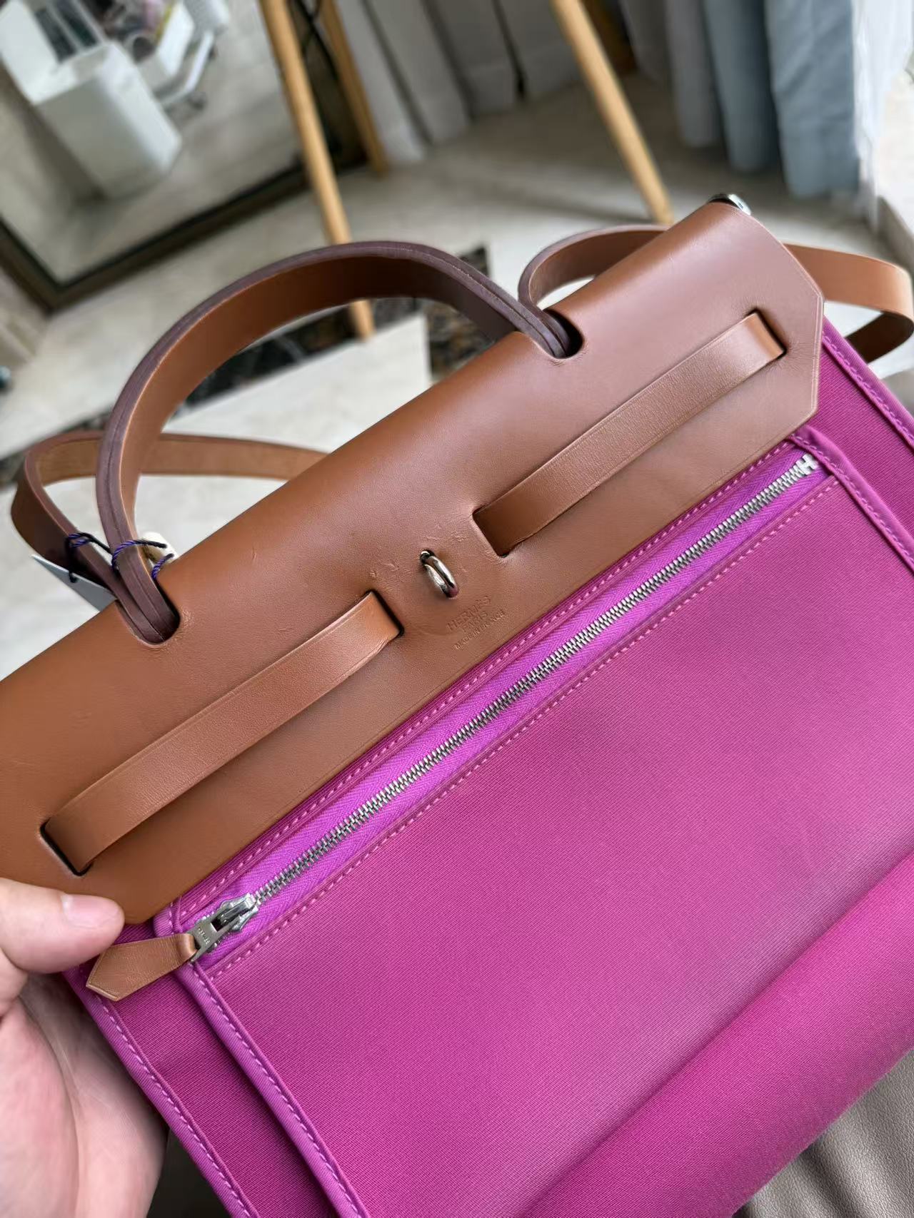 Hermès Herbag 31 Two-Tone Convertible Bag - Fuchsia & Gold