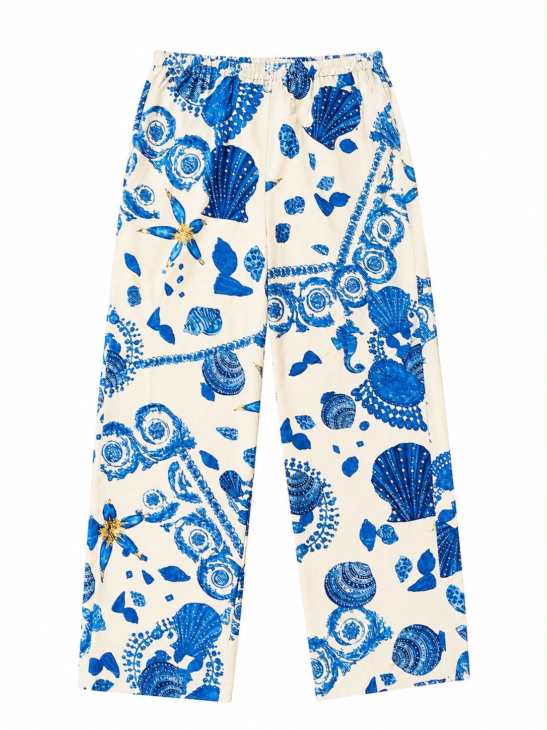 TROUSER MARLY PAMAGEE PRINT OFF WHITE BLUE MCL13067