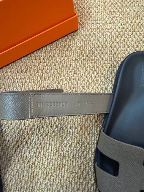 Hermès Brown H-Cut Slide Sandals size 36
