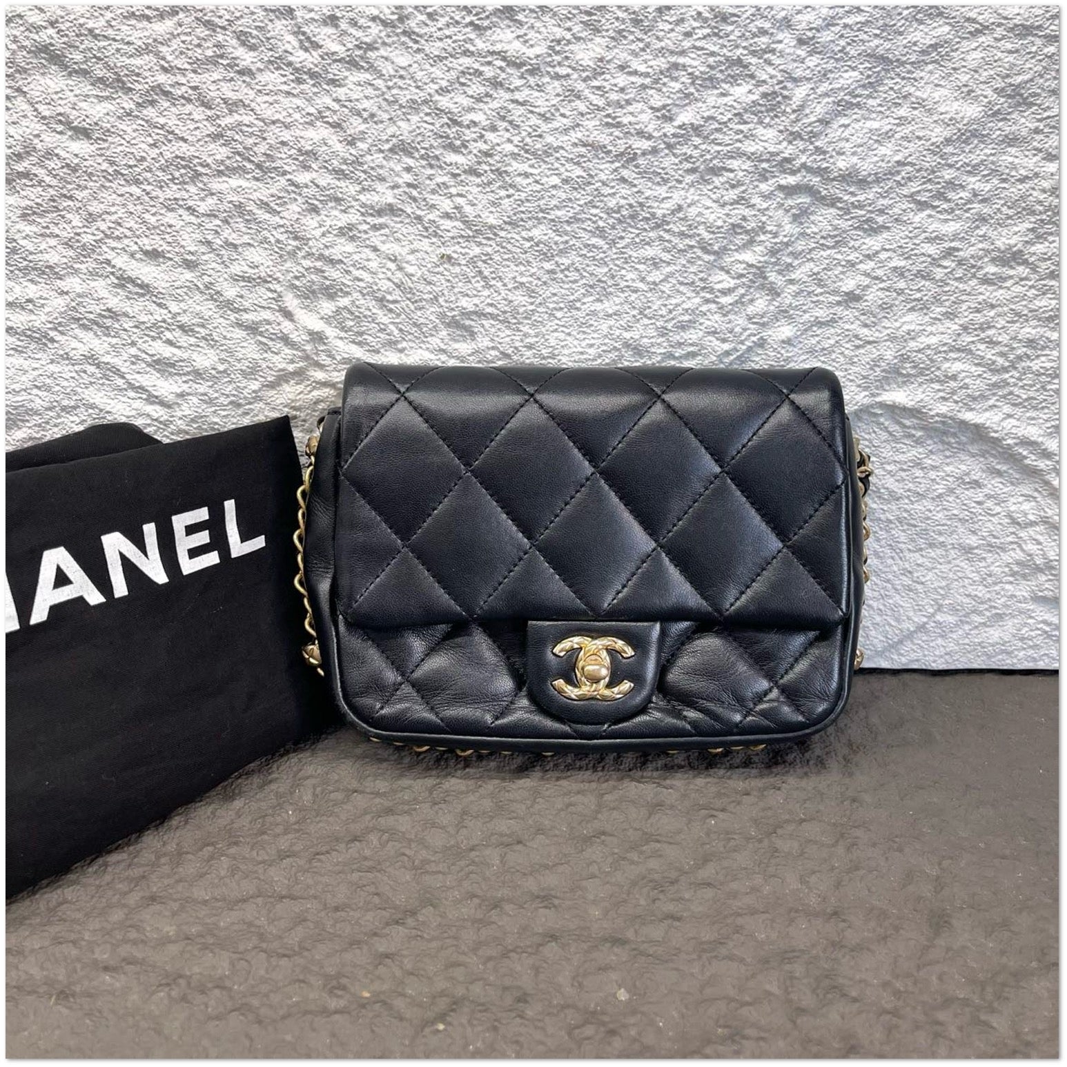 Chanel square bag (metal chain trim) C19494651743