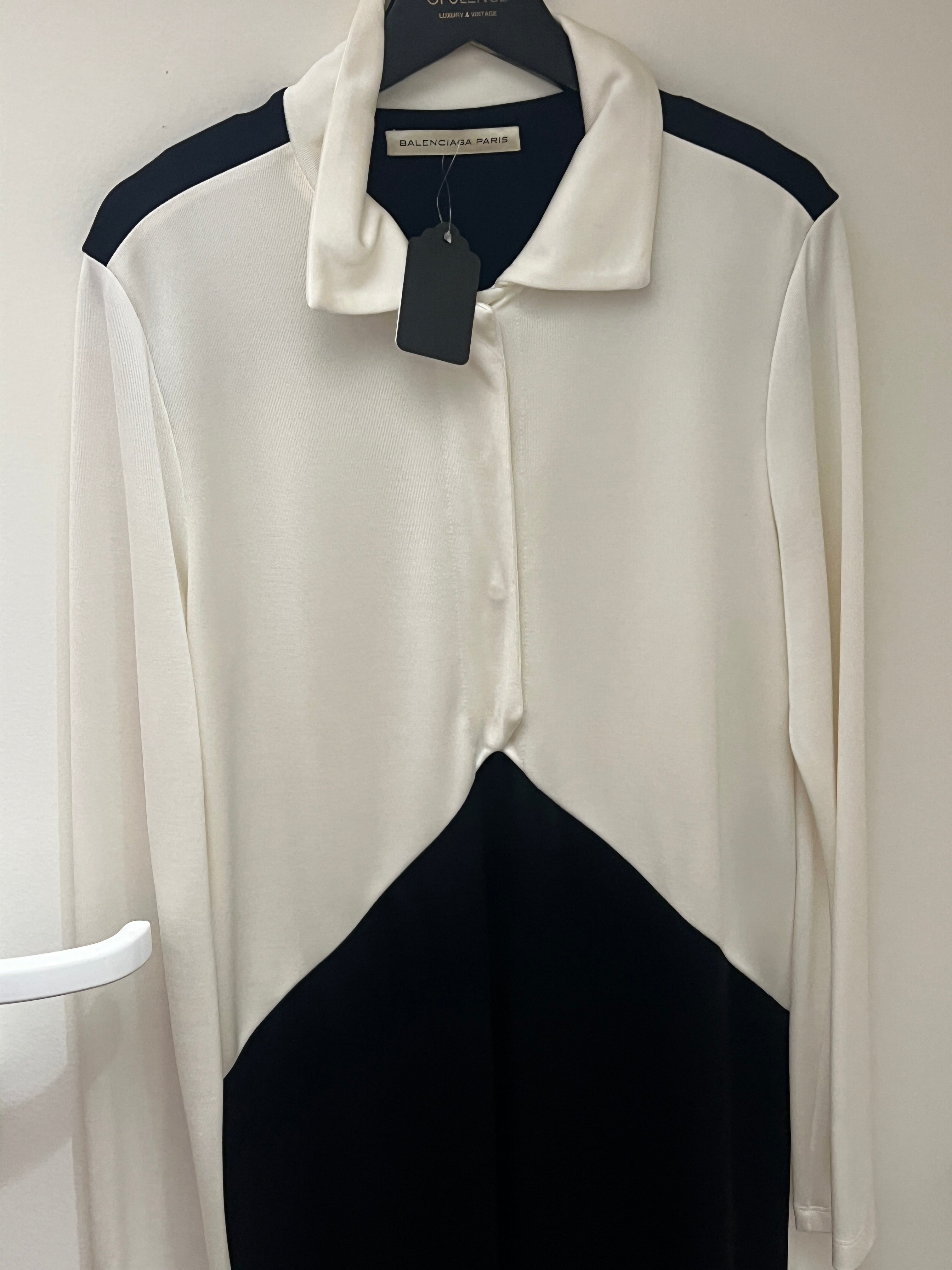 Balenciaga navy and white dress AKC1270