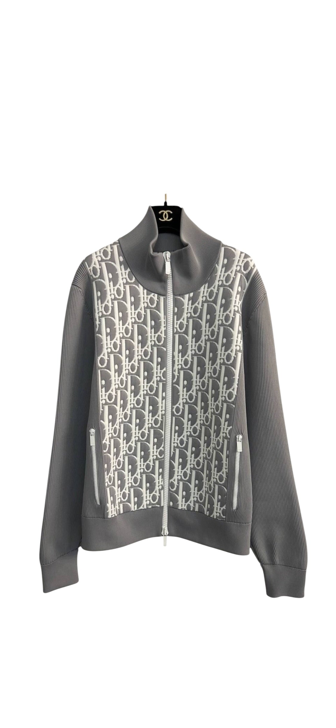Dior Oblique Technical Jacket Grey/White Sz M DLT8305