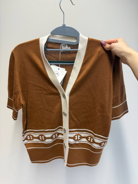 Hermès Chain Detail Cardigan - Marron Aleza