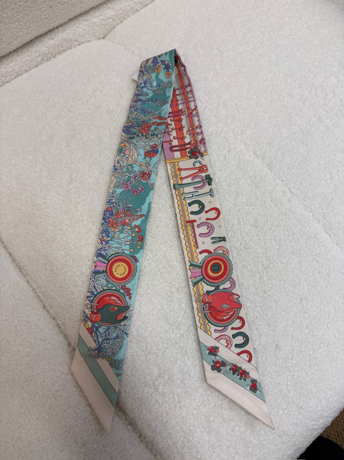 Hermès Twilly Scarf - Multicolor Harness Print
