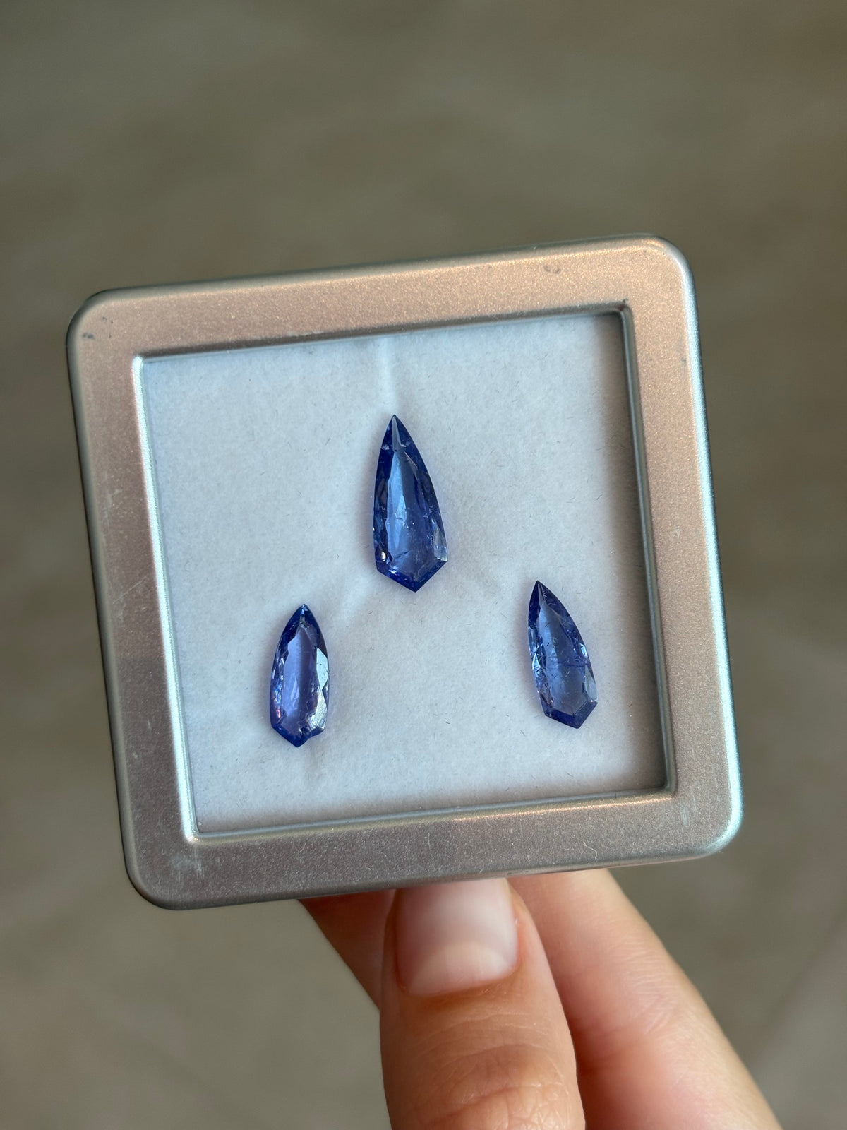 5.25ct Tanzanite Rose Cut Shield Set (3pcs) THAIC1292