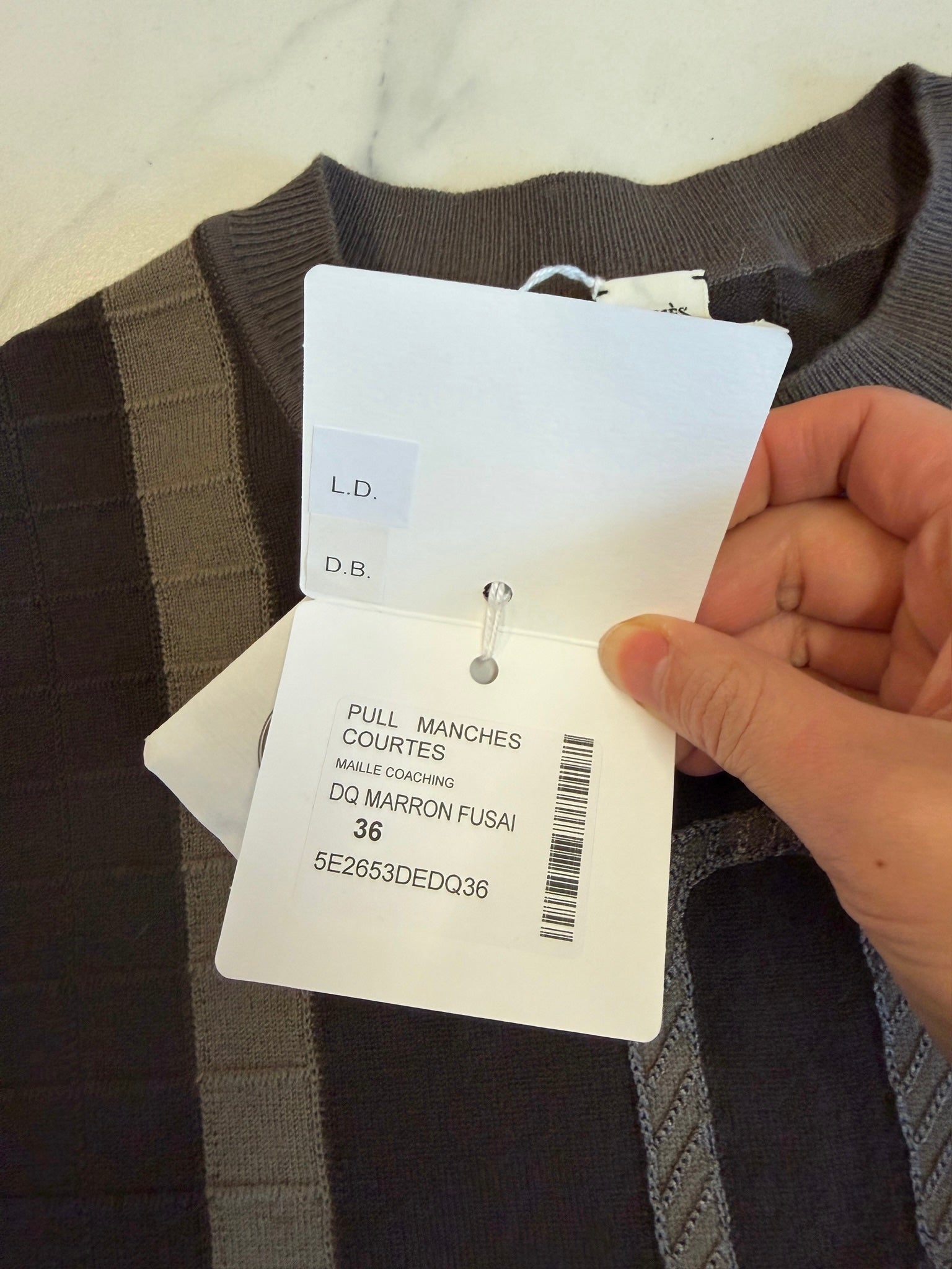 FR36 - Hermès Coaching Short Sleeve Sweater - Marron Fusain