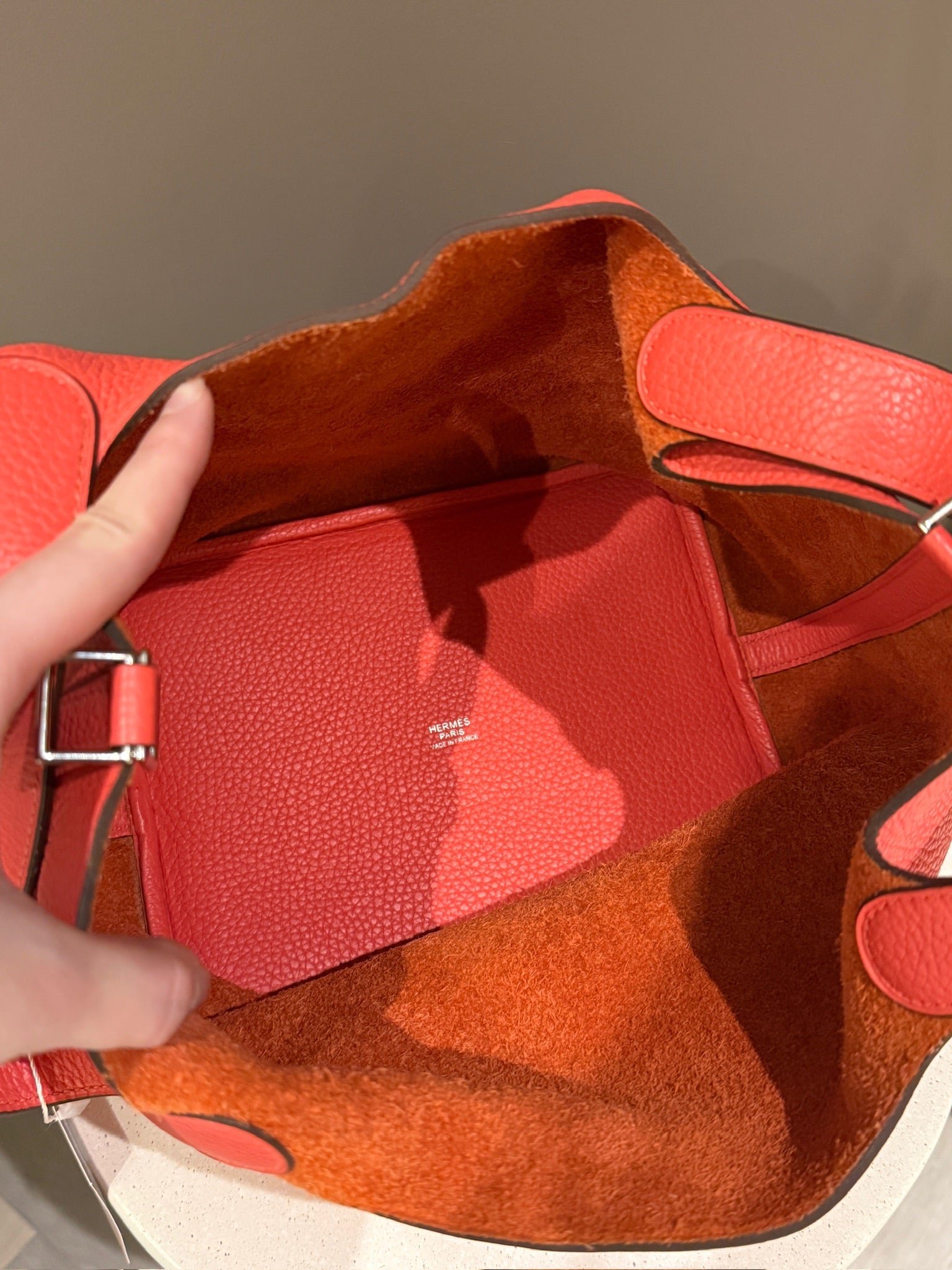 Hermès Picotin Lock 22 Clemence Rose Jaipur Palladium Hardware Stamp C