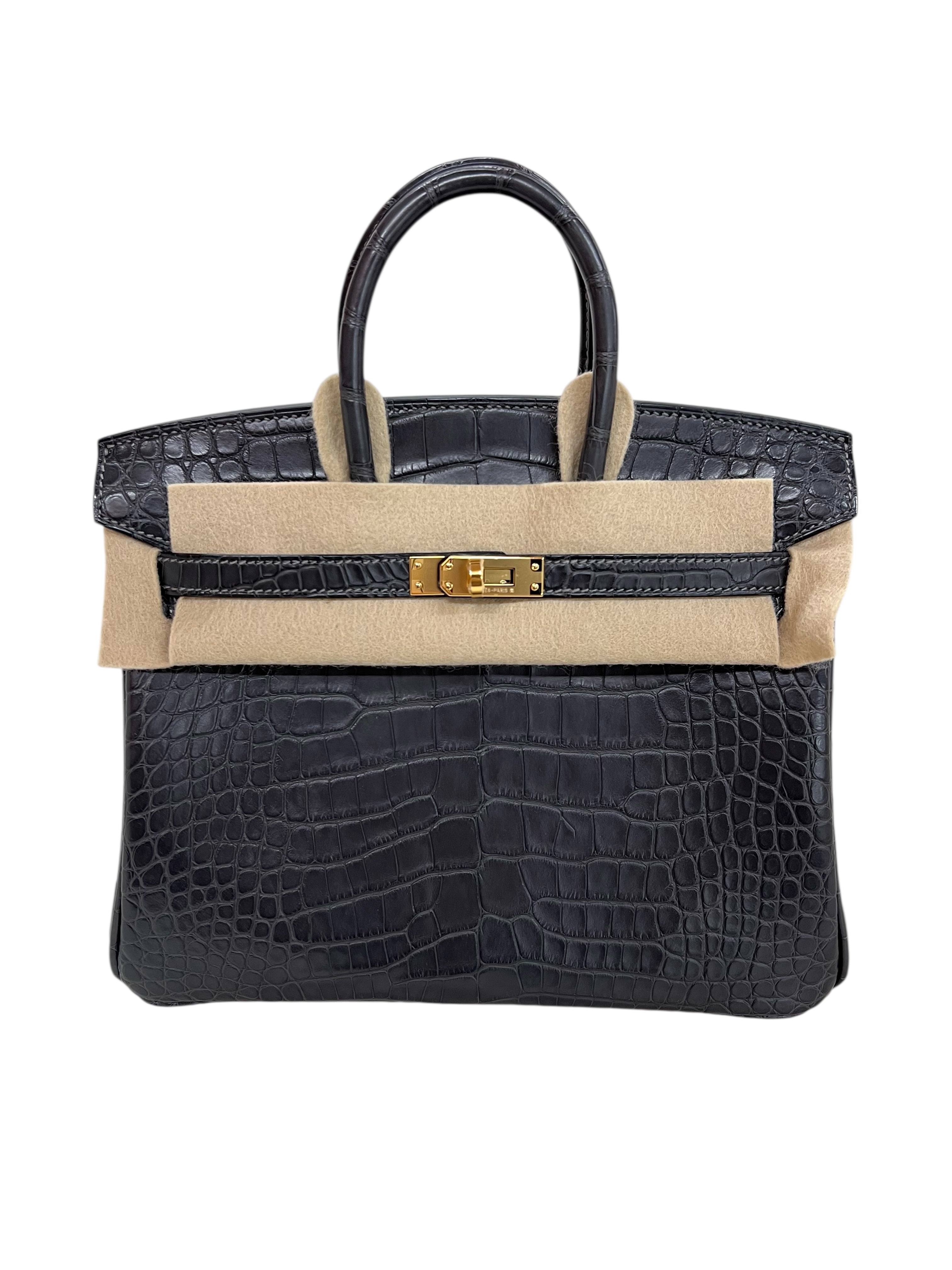 Hermes Birkin 25 Graphite Alligator GHW #K SKCJB-304016