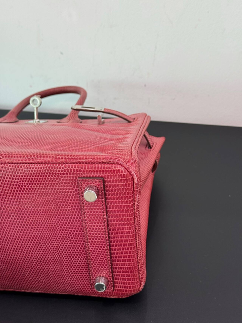 Hermès Birkin 25 Pink Lizard Leather Handbag