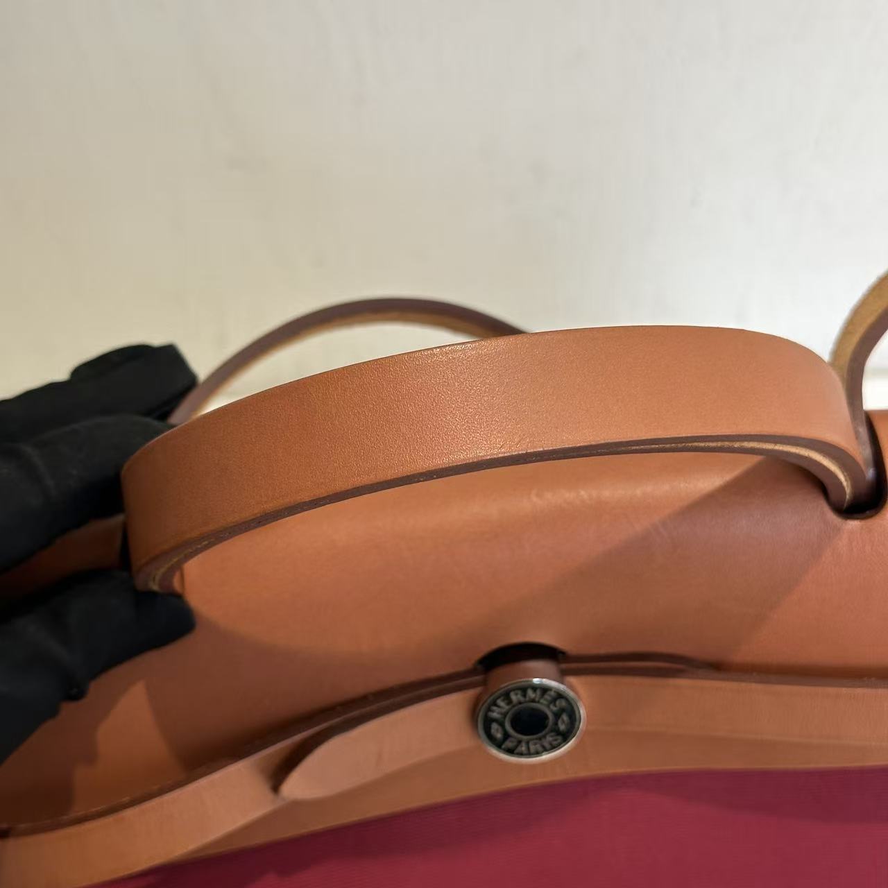 Hermès Herbag 31 Two-Tone Convertible Bag - Burgundy & Tan