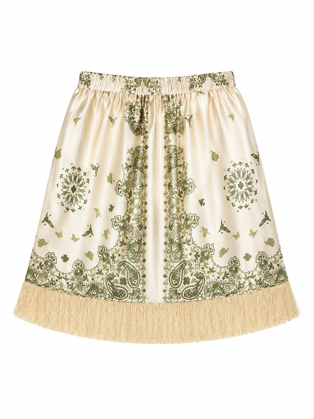 SKIRT FRINGES BANDANA DOVE GREEN MCL11681