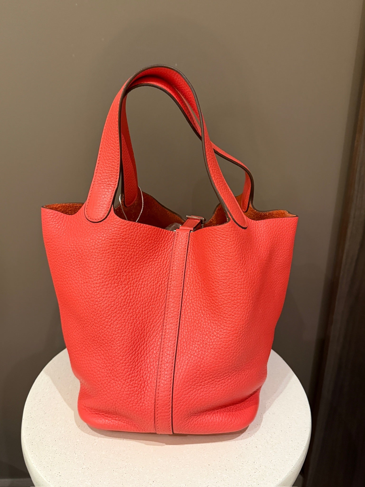 Hermès Picotin Lock 22 Clemence Rose Jaipur Palladium Hardware Stamp C