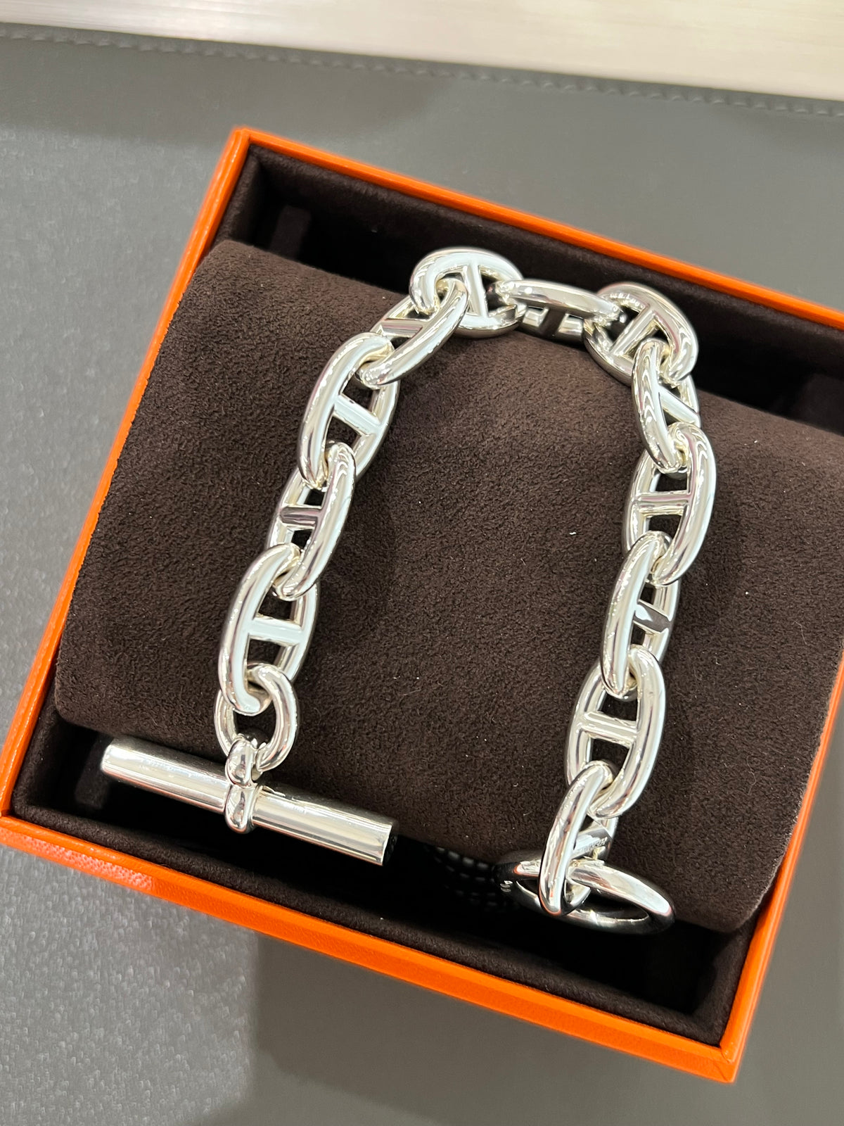 Hermes Chaine D'Ancre GM Bracelet Charm 925 Silver SYC2306