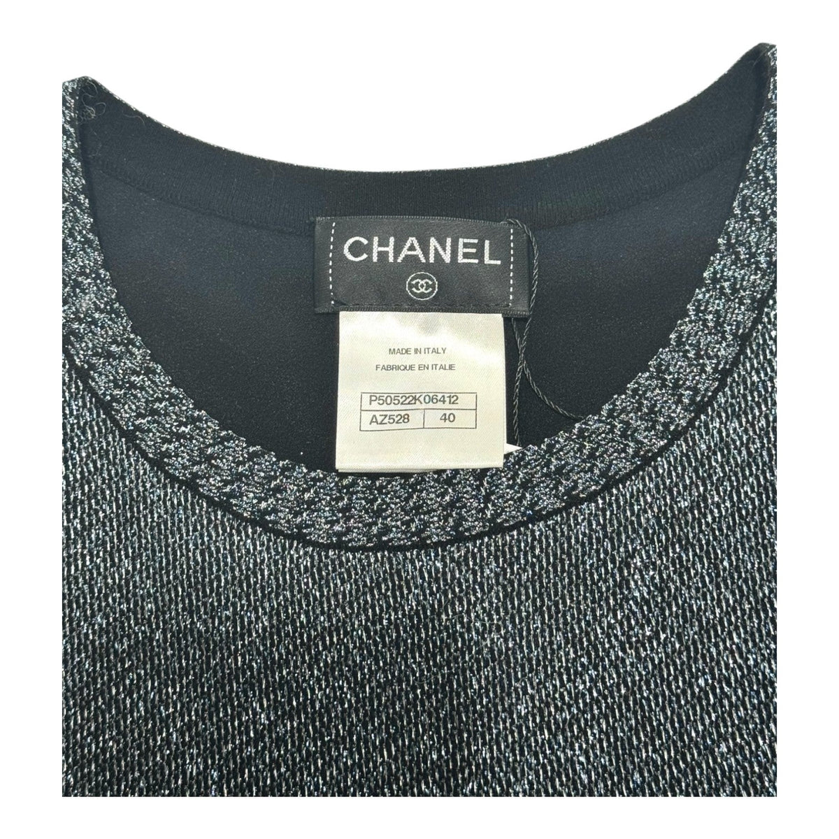 Chanel Metallic Fibre Knit Dress - size 40