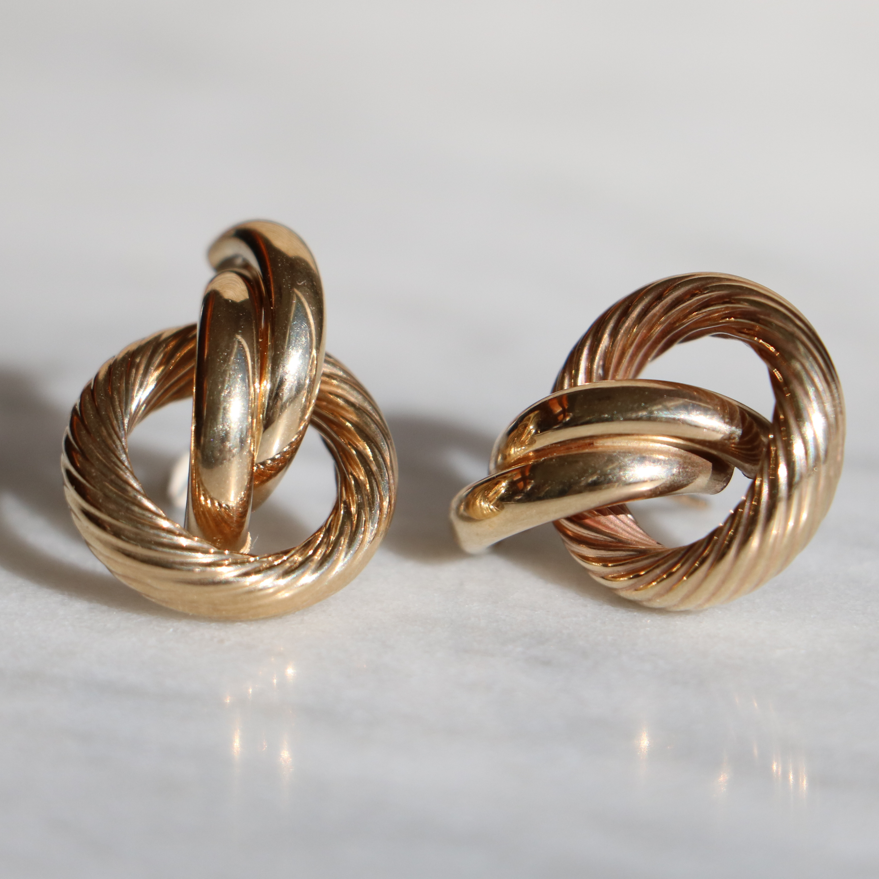 9ct Gold Vintage Chunky Loup Earrings